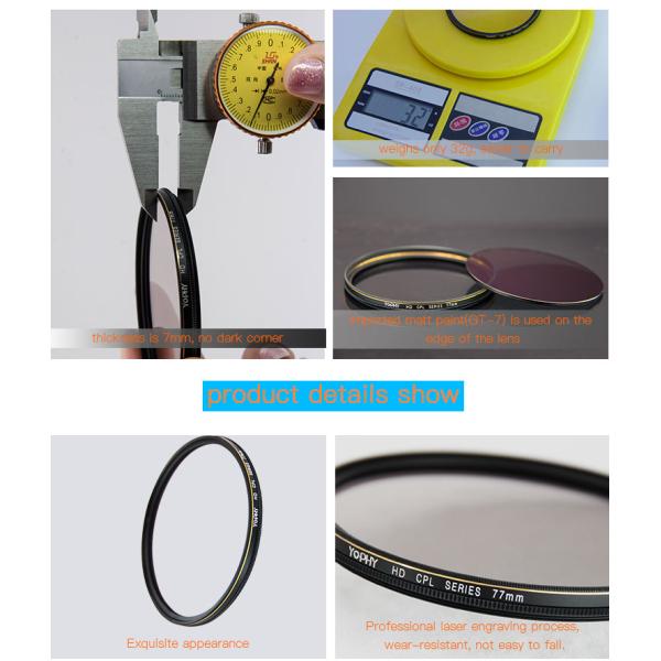 CPL Polarizer Filter For Scenery Photography Camera Filter 67mm Diameter Schott B270 Glass