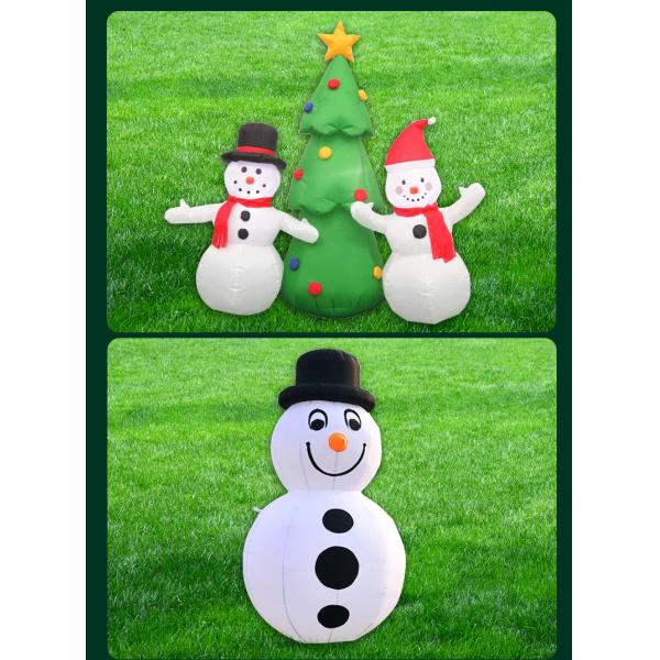 Outdoor Christmas Lighted Santa Sleigh Arch with Snowman Gingerbread Tree Inflatables