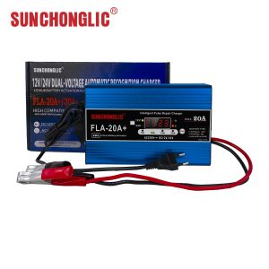 FLA-20A+ Smart Lithium Battery Charger with LCD Digital Display Adjustable Current and Pulse Repair for LiFePO4 Batteries