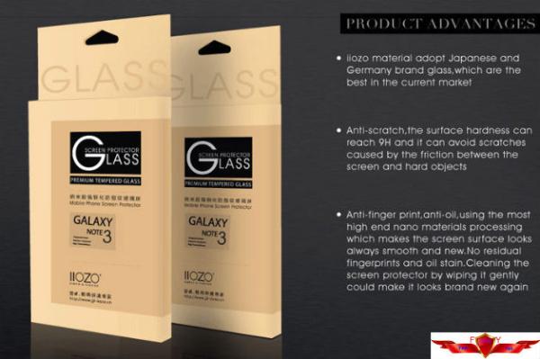 New 0.33MM Right Angle high level Japanese tempered glass film for Samsung Galaxy Note3