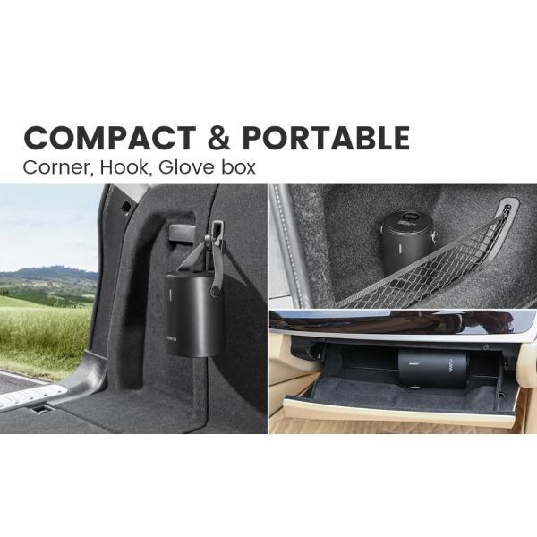 12V Black/White Rechargeable Mini Car Air Pump Cordless Mechanical Tire Inflator