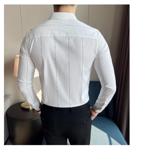 Нетканые офисные рубашки стройные классические мужские рубашки с неформальным стилем 100% хлопка