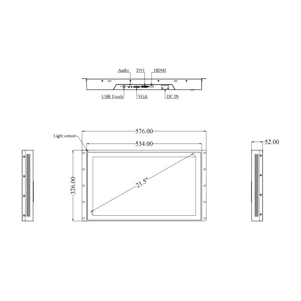 Open Frame PCAP Touch Monitor 21.5