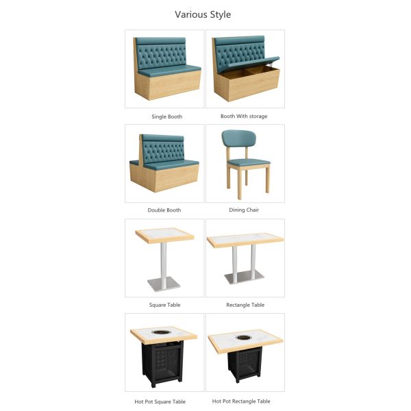 Modern Luxury Coffee Shop Furniture Restaurant Booths Furniture Supplier Restaurant Furniture