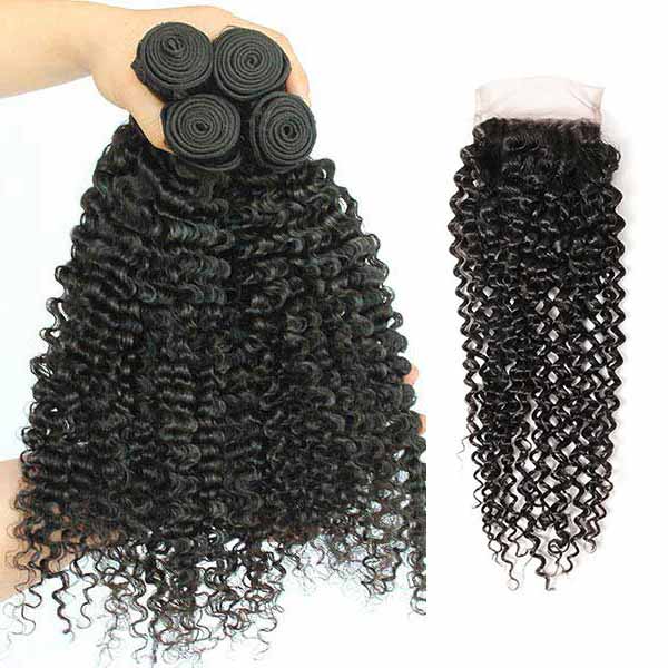Colored 12 Inch Virgin Peruvian Remy Hair Body Wave 4 Bundles With Lace Closure