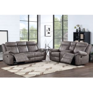 Диванный набор с выпадающим столом и ящиком и шкафчиком для хранения, светло-сер