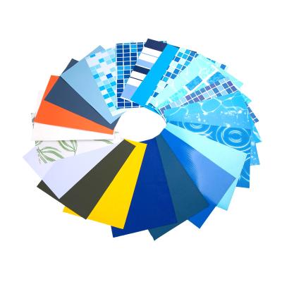 2000D 1.5mm Thick PVC Swimming Pool Liner Ocean Blue Mosaic Reinforced PVC Liner Fabric
