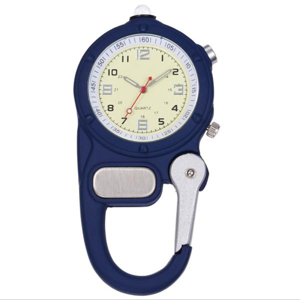 Fob Nurse Pocket Watch Carabiner Clip Watch Black Climb Mountain Outdoor Sports Watches LED Light Pocket Blue Clock