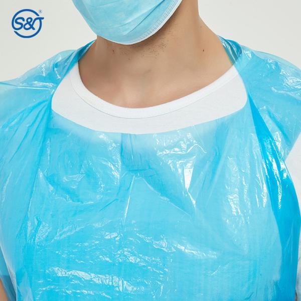 S&J Disposable kitchen HDPE/LDPE apron Customized disposable plastic aprons PE Apron Disposable Waterproof