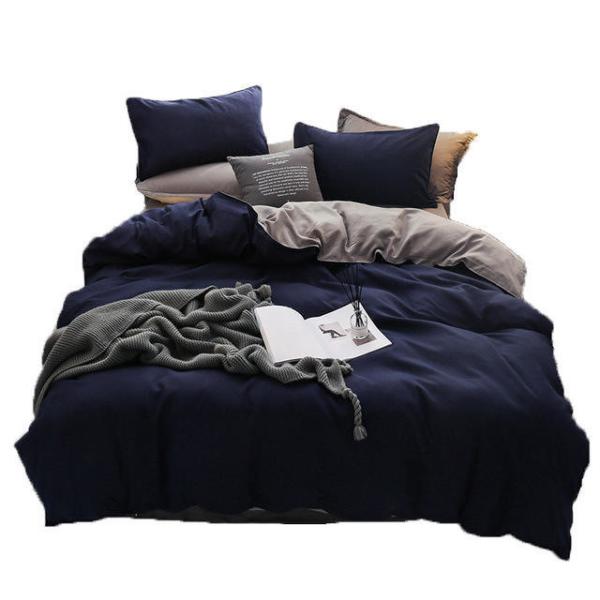 King size ropa de cama de lujo de color sólido lino y microfibra confortante estilo europeo