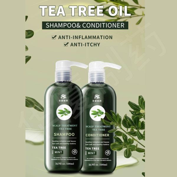 Private Label Tea Tree Shampoo Anti-Dandruff Nourishing Natural Herbal Sulfate Free Hair Product Shampoo And Conditioner