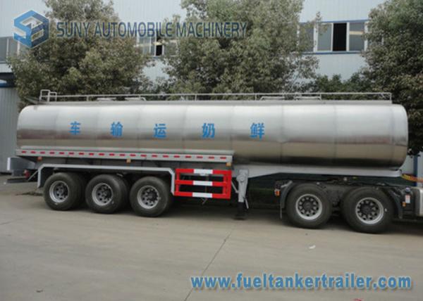 45m3 304 2B Edible Grade Chemical Tank Trailer 3 Axle For Milk / Liquid Food