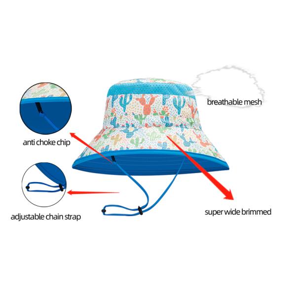 OEM ODM Summer Floral Beach Outdoor Bucket Hats With Neck Flap