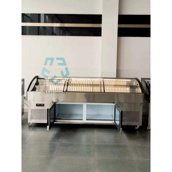 220V Glass Door Chest Freezer R134A Or R290A Painted Steel