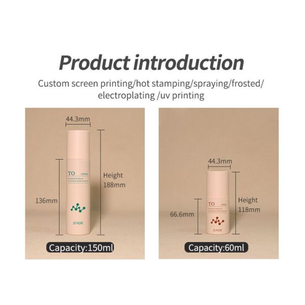  Hot Sale Matte Beige 60ml 150ML Lotion Spray Bottle PETG Plastic Bottle Toner Cosmetic Bottles Pump Sprayer Recyclable
