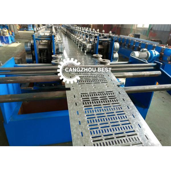 Galvanized Steel Galvanized Punching Holes 2.5mm Cable Tray Manufacturing Machine