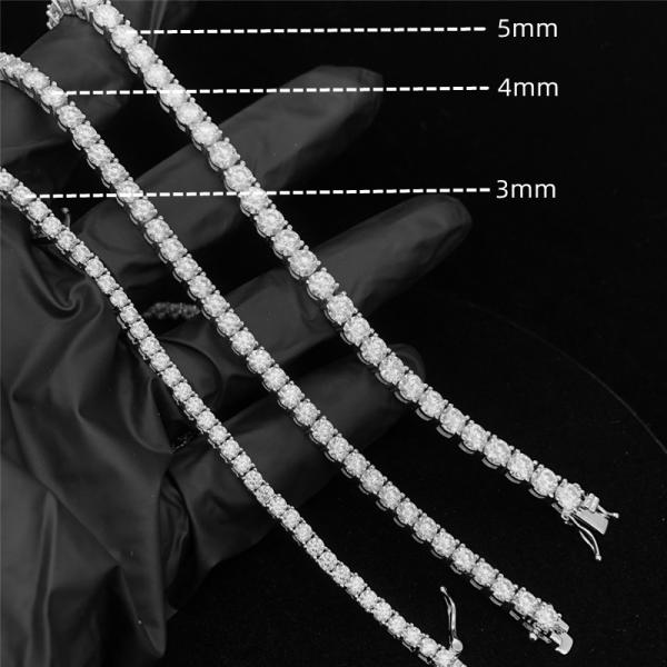 Laboratório Diamond Tennis Chain 925 Sterling Silver da corrente 6.5MM do tênis de 5MM Moissanite