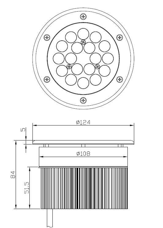Свет потока 316SS СИД палубы 18W корабля расквартировывая свет палубы СИД с Heatsink