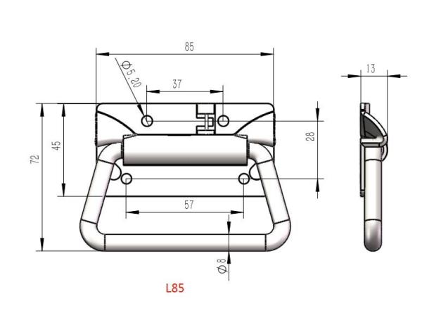 L85mm Heavy Duty Stainless Steel Tool Box Chest Handles SUS201 SUS304