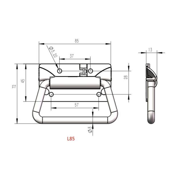 L85mm Heavy Duty Stainless Steel Tool Box Chest Handles SUS201 SUS304