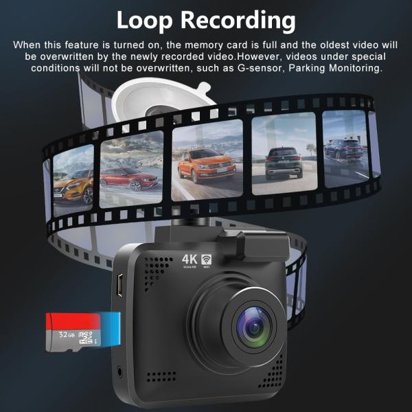 Камера автомобиля dvr монитора 170°FOV стоянки GPS Wi-Fi Dashcam 24H камеры кулачка черточки ночного видения кулачка 4K UHD Sony черточки V53 двойная