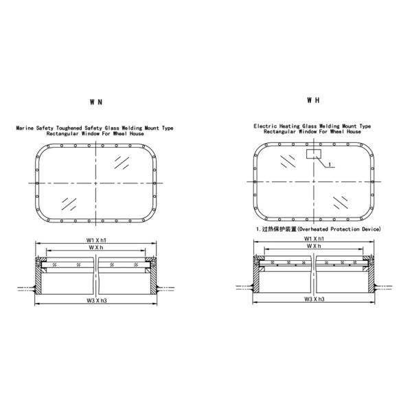 Opening Type Marine Windows For Boats Rectangular Fixed Windows GB Standard
