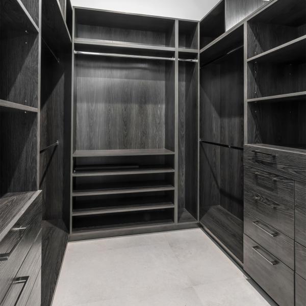 U Shaped Modern Walkin Closet Ardrobe Storage Colorful White Black Navy Blue Melamine