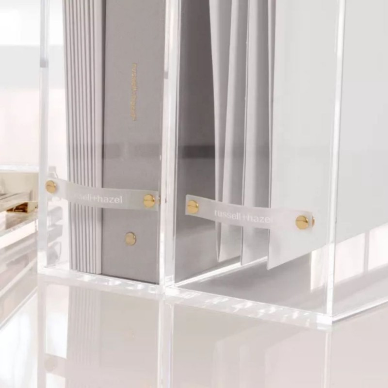 Desktop Dustproof Transparent Durable Acrylic Folder Study Living Room Thick Desktop File Bag Folder Book Clip