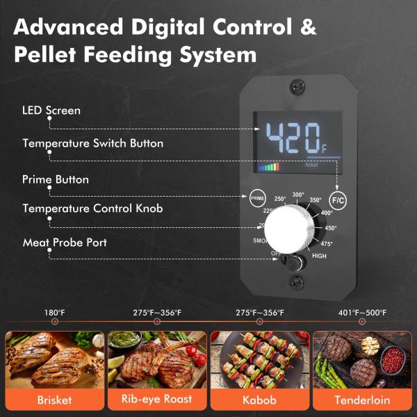 Легко очищается 8 в 1 электрический гриль деревянный пелетный гриль для портативного приготовления пищи на открытом воздухе