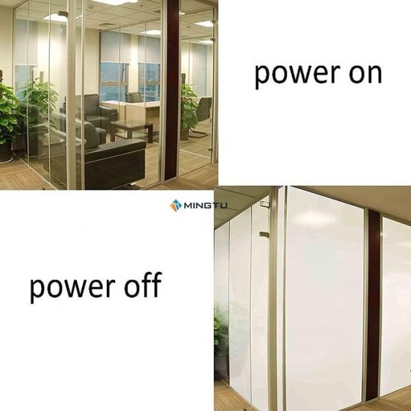 Smart Glass Film with Switchable PDLC Technology and AC48V-65V/50Hz Voltage in Mingtu