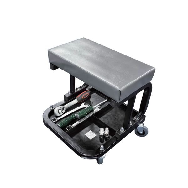 Metal Mechanic's Seat: 120kg Load, Ventilated Mesh, 4 Casters for Vehicle/Equipment Repair
