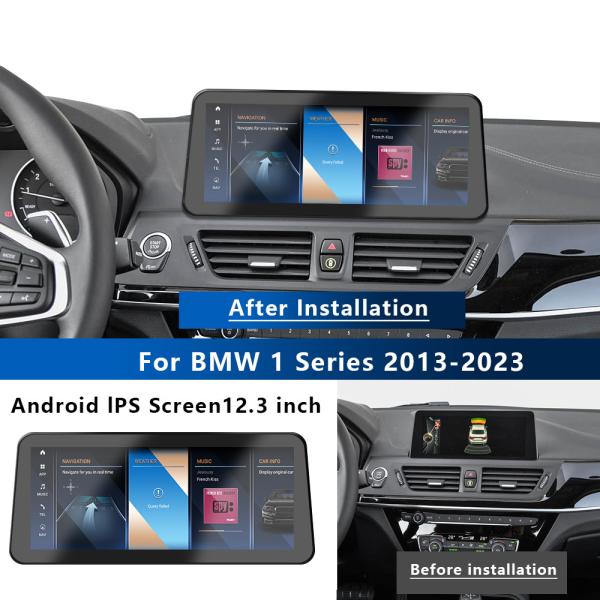 Yuecai 12.3inch Car Frame Fascia Adapter Android Radio Dash Fitting Panel Kit For Bmw 1 Series E81 E82 E87 E88 2007-2023