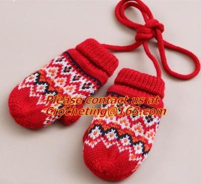 Simple jacquard knitted cotton gloves for baby, Fashion women fingerless gloves,hand Croch