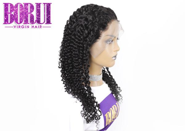 Cabelo humano da peruca encaracolado profunda completa do laço HD, pre perucas brasileiras do cabelo humano de Pluked
