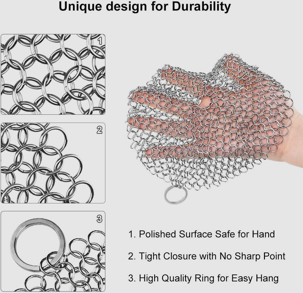 Тип уборщик сварки Chainmail нержавеющей стали колец круга для стекла