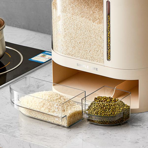Plastic Cereal Rice Grain Dispenser Large Capacity Kitchen Rice Dispenser