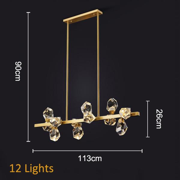 Modern Circle Rectangle Chandelier Lighting Living Dining Room Diamond Crystal Hanging Lamp(WH-CY-185)