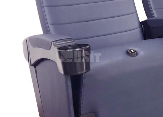 Ergonomics Full PU Folding Commercial Theater Seating 90 Degree Angle Arm Steel Structure