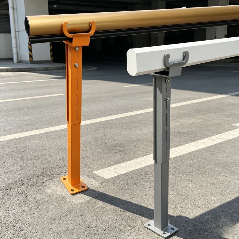 Adjustable Height 76cm to 105cm Rust-proof Baked Paint Anti-collision Cushion Barrier Gate Arm Support Stand for Parking Boom Barrier
