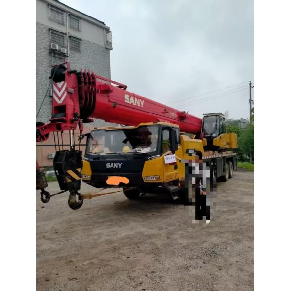 Yellow and Red Mobile Truck Crane For Sale 55 Tons Direct Source Max Working Height 45.5 Meters