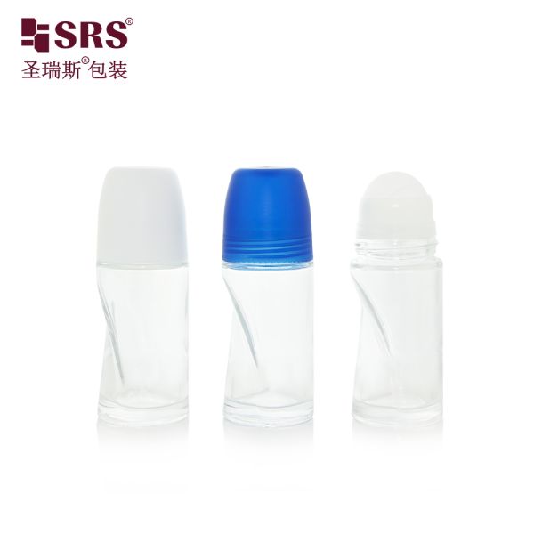 BLPG 50ML 60ML Empty Thick Wall Mold Glass Roll On Bottle For Cool Gel No Leakage