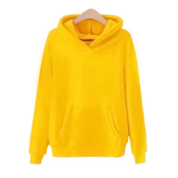 Autumn Polyester Pullover Sweater Hoodies Solid Color Long Sleeve