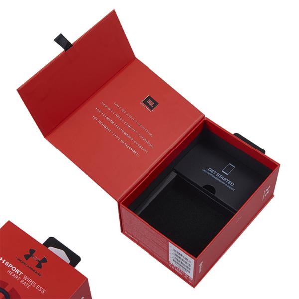 Red 1200g Printed Rigid Box For Wireless Earphone