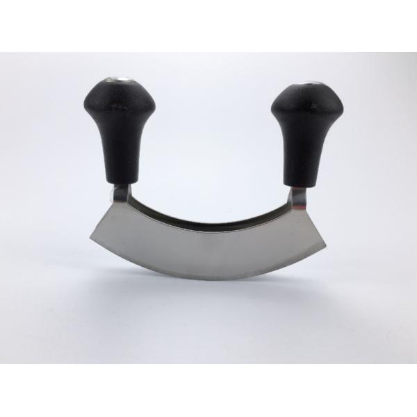 5 inch double knife blade pizza cutter mezzaluna knife black color green color purple color