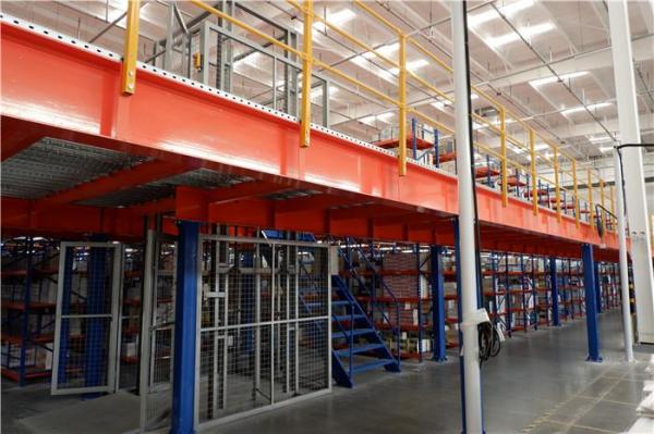 Industrial Warehouse Storage Steel Mezzanine Platform System Customized Color