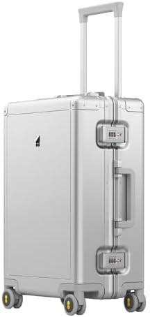 20 Aluminum Luggage Hardside Suitcase, Zipperless Luggage with TSA Lock and Spinner Wheels - Silver