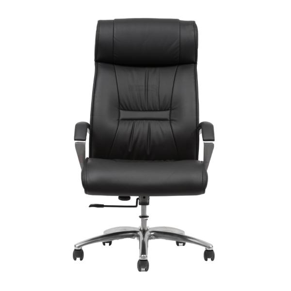 High Back Office Leather Revolving Chair with aluminum handrail