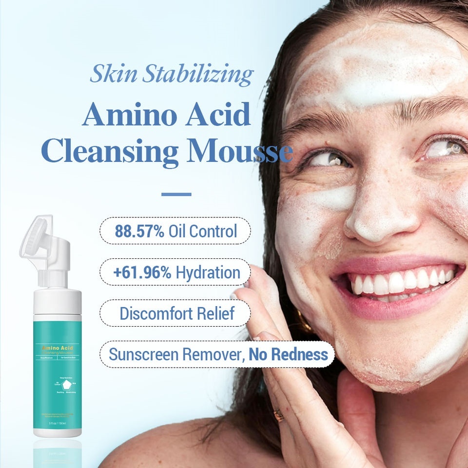 OEM ODM Korean Organic Amino Acid Facial Cleanser Skin Care Product Moisturizing foam Firming Facial Cleanser Cleanser