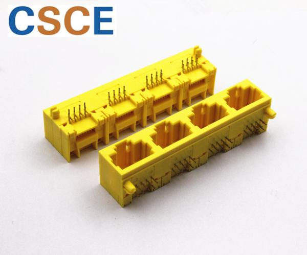 CSCE-56I-148800111X01 Unshielded 1*4 Port RJ45 Multiple Port Connector Without Leds