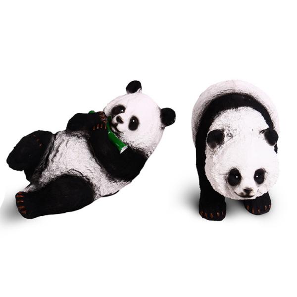 A pair of panda lights LED resin waterproof landscape lamp translucent animal outdoor park lawn lamp